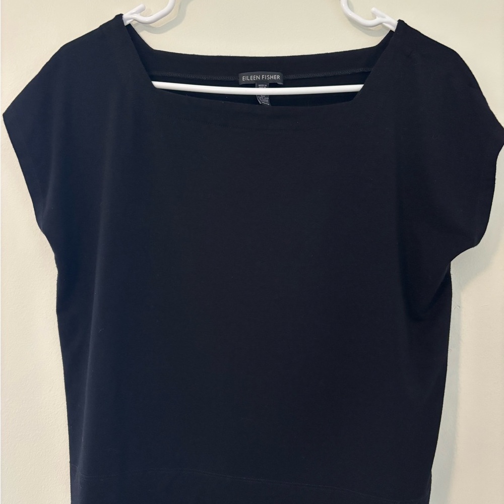 Eileen Fisher Black Cap-Sleeve Top
